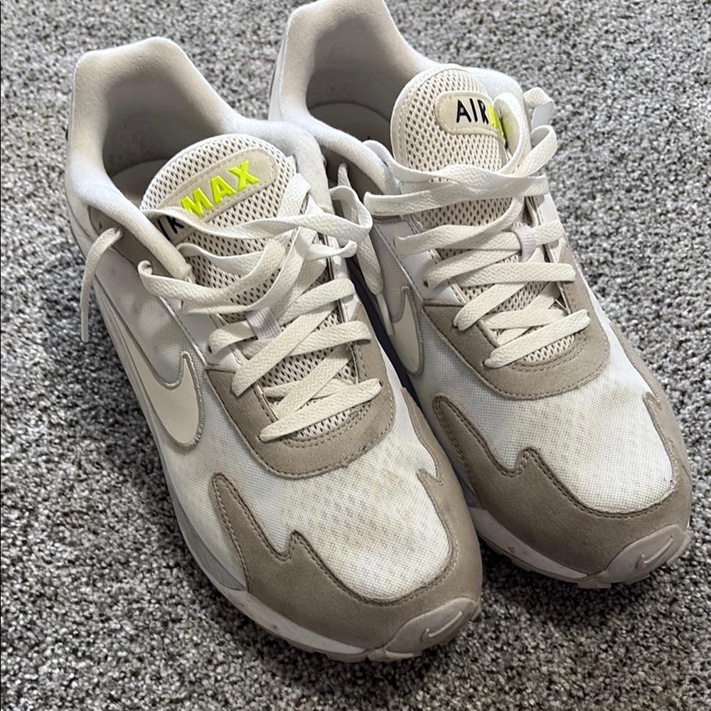 Nike Air Max Sneakers in White and Tan - Size 12